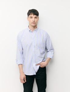 012726 CAMISA STRIPES WILL Blanco/azul Osc