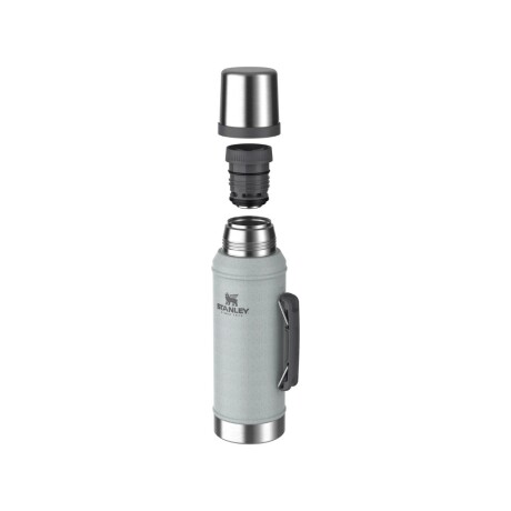 Termo Stanley Classic 950 ml con Manija y Tapón Cebador Plateado