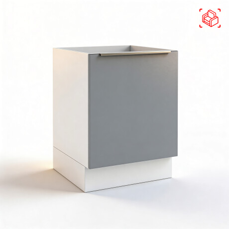 BAJO MESADA 60 CM MDP-Y-VIDRIO BLANCO LUX