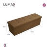 Puff Baúl Lumax Plegable 110x38 cm Organizador Living Dormitorio Marrón