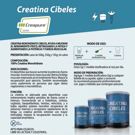 Creatina 150g Cibeles Nutrition - 3un. Creatina 150g Cibeles Nutrition - 3un.