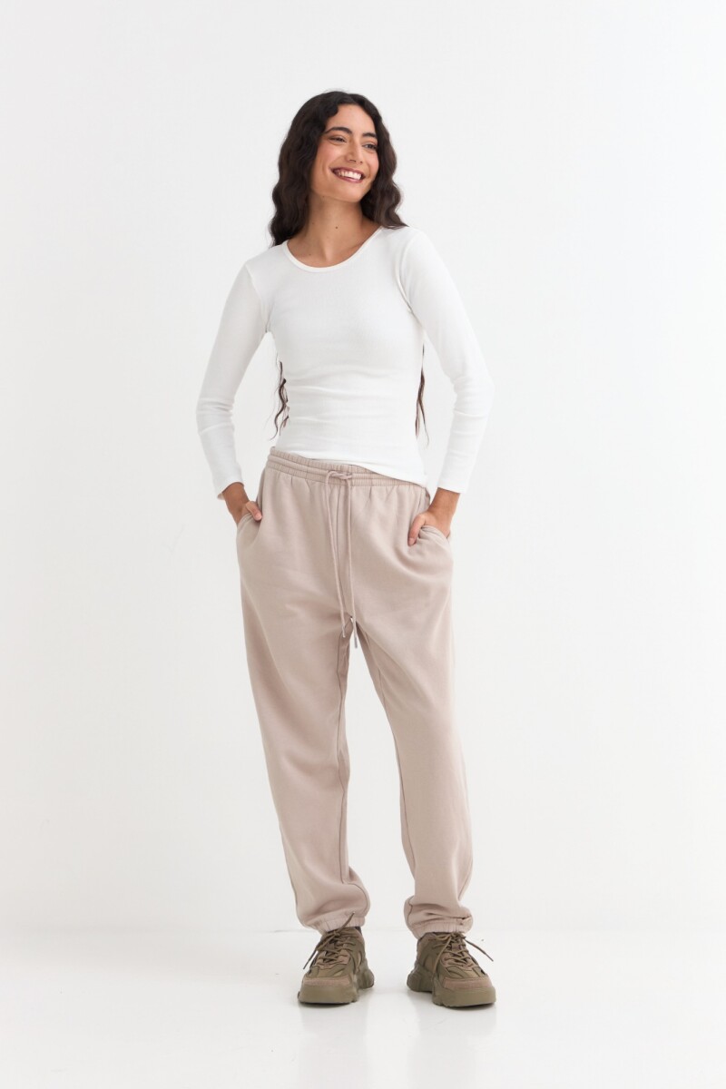 Pantalón jogger felpa BEIGE