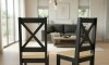 Juego de comedor 4 sillas - Madera maciza - Cruceta Negro