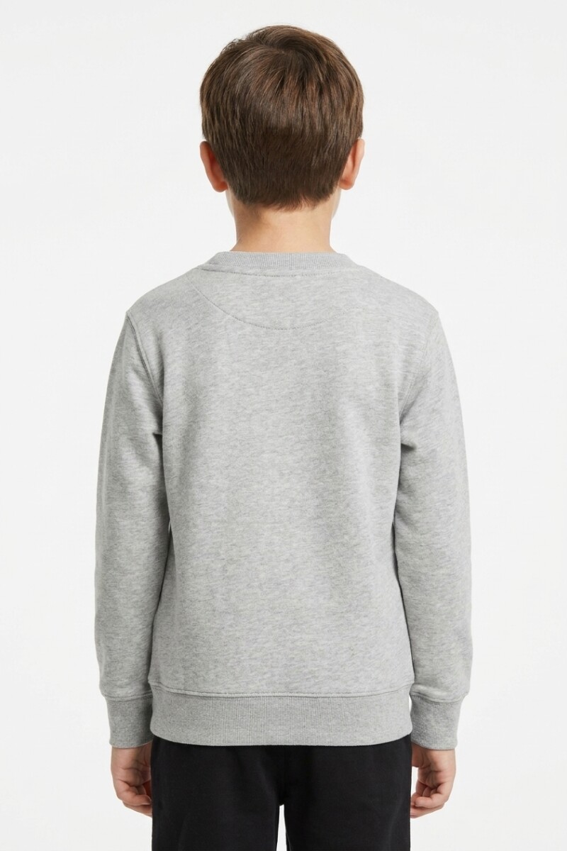 Buzo deportivo básico escote redondo - UNISEX Gris melange claro