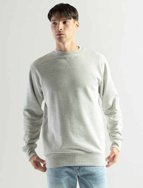 Buzo de Felpa Liso Sidney Gris Claro Melange