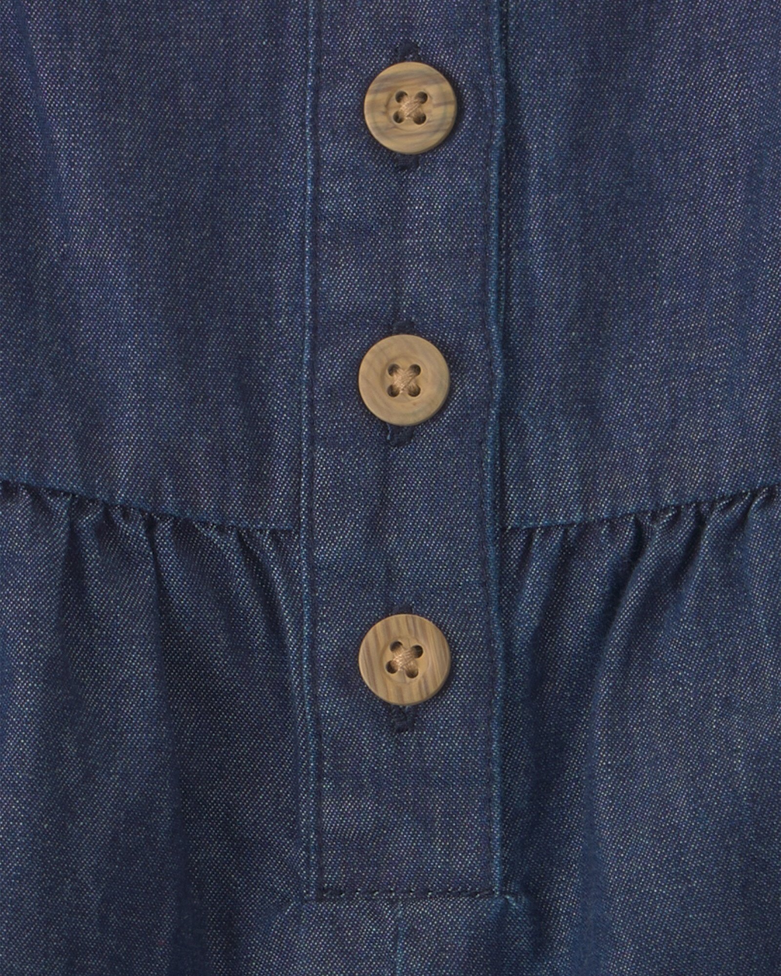 Set dos piezas, monito corto de chambray y remera de algodón acanalado Sin color
