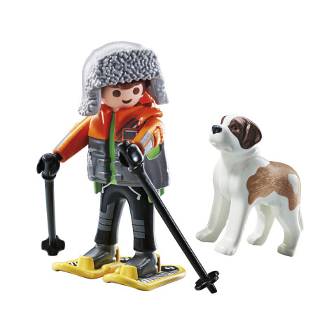 Senderista de Nieve con Perro Playmobil 8 Piezas U