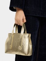 Bolso Tote Efecto Craquelado dorado