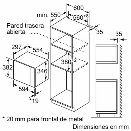 MICROONDAS DE EMPOTRAR 20-LITROS NEGRO BOSCH BFL520MS0