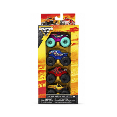 Pack x 4 Auto Monster Jam Diseños Surtidos Escala 1:64 U
