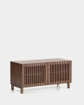 Zapatero Beyla 2 puertas de chapa y madera maciza de fresno con acabado tono nogal 98,5 cm Zapatero Beyla 2 puertas de chapa y madera maciza de fresno con acabado tono nogal 98,5 cm