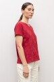 Remera puff print carmesí