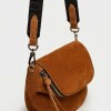 Bandolera Soft en cuero gamuza Oxido