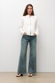 Blusa alamares blanco