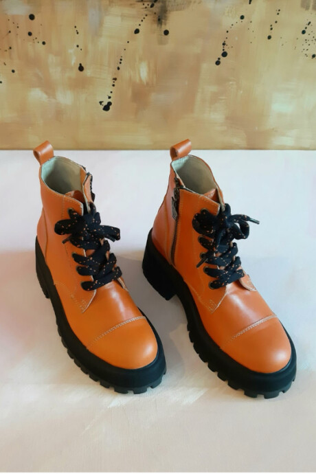 Bota Alkira Naranja Con Arte Bota Alkira Naranja Con Arte