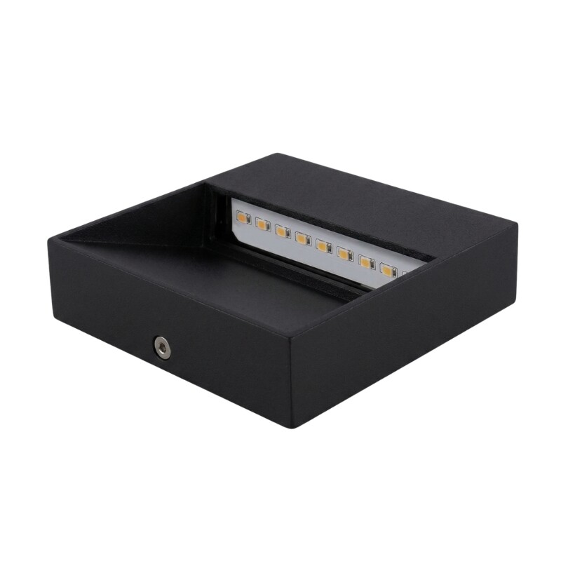 ARTEFACTO EXTERIOR DE PARED CUADRADO GALEANO 3W Luminaria de Exterior de Pared Cuadrado Galeano 3W Negro