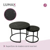 Set 2 mesas auxiliares ratonas tipo nido Doncaster Negro/Negro