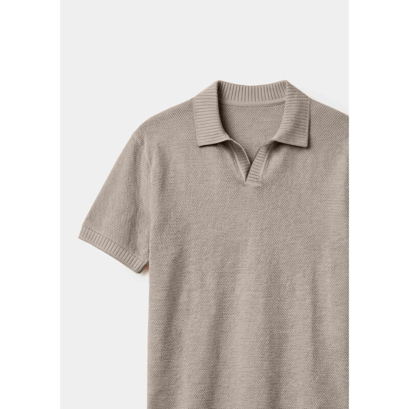 CAMISA POLO MM MASC MARROM CLARO