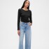 V-LS OPP WAFFLE TEE BLACK 1