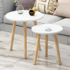 Set x 2 Mesas Ratonas Redondas Nido Estilo Nórdico Blanca Set x 2 Mesas Ratonas Redondas Nido Estilo Nórdico Blanca
