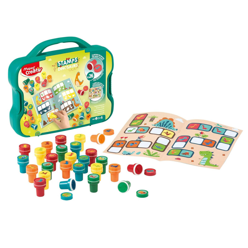 Maletín Kit de 26 sellos Creativ Stamps Dinosaurs Maped Creativ Maletín Kit de 26 sellos Creativ Stamps Dinosaurs Maped Creativ