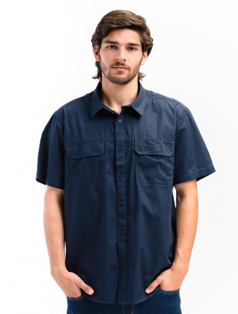 Camisa Fishing Manga Corta Marino