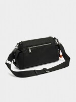 Bolso Bandolera De Nylon Con Colgante negro