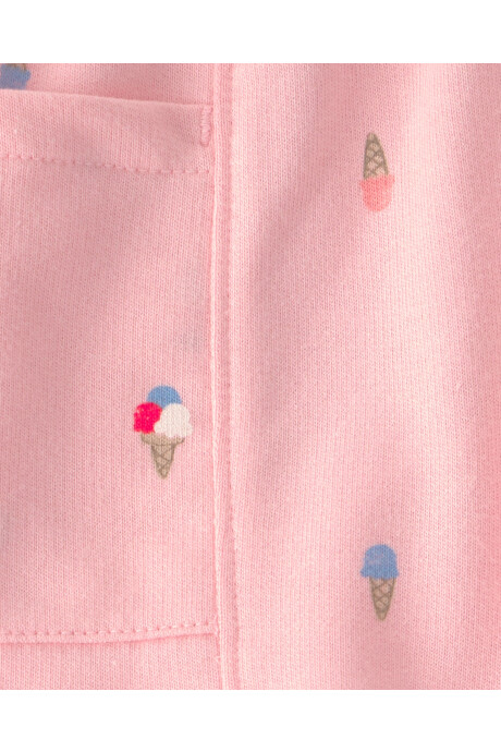 Short de algodón, rosado, diseño helados Sin color