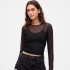LS MESH CREW BLACK