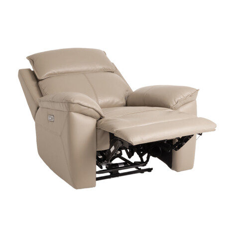 RECLINER ELÉCTRICO 1 CUERPO CUERO-Y-SIMIL-CUERO MARRON JOSHUA TAUPE