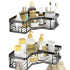 Set X2 Estantes Esquinero Organizador Baño Ducha Y Adhesivos Linea Premium Imback Color Negro Set X2 Estantes Esquinero Organizador Baño Ducha Y Adhesivos Linea Premium Imback Color Negro