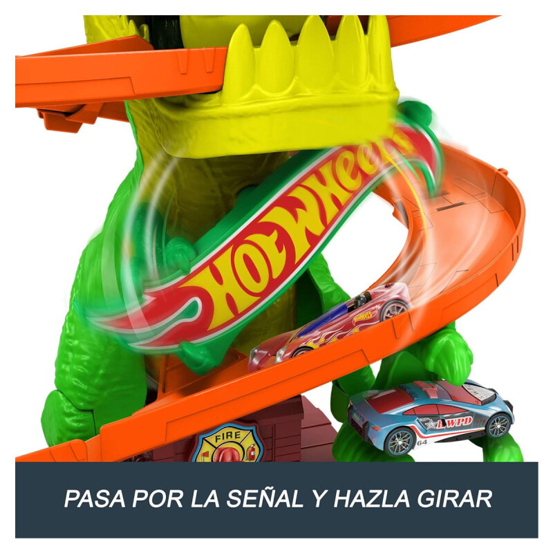 Hot Wheels City T-Rex Blaze Battle Playset y coche Dinosaur Nemesis Hot Wheels City T-Rex Blaze Battle Playset y coche Dinosaur Nemesis