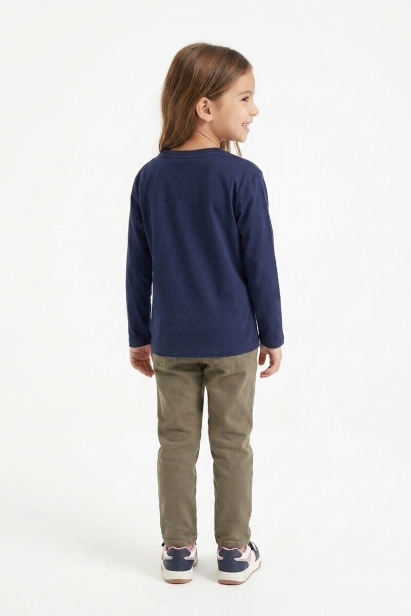 Remera m/l niña MICKEY AZUL MARINO