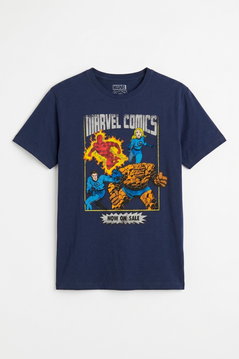 Remera m/c hombre MARVEL AZUL MARINO