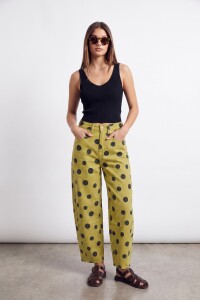 Jean Barrel Baggy Verde
