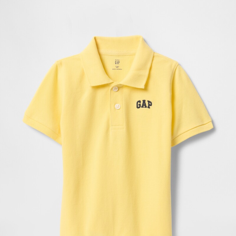 V-FRCH LOGO SS PIQUE POLO PALE BANANA 12-0824TCX