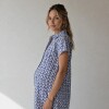 Camisa Maternal Pupa – Viscosa suave con bolsillos prácticos Estampa Azul