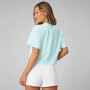 Top Training 100% Cotton Boxy Tee Mujer Aqua Aura