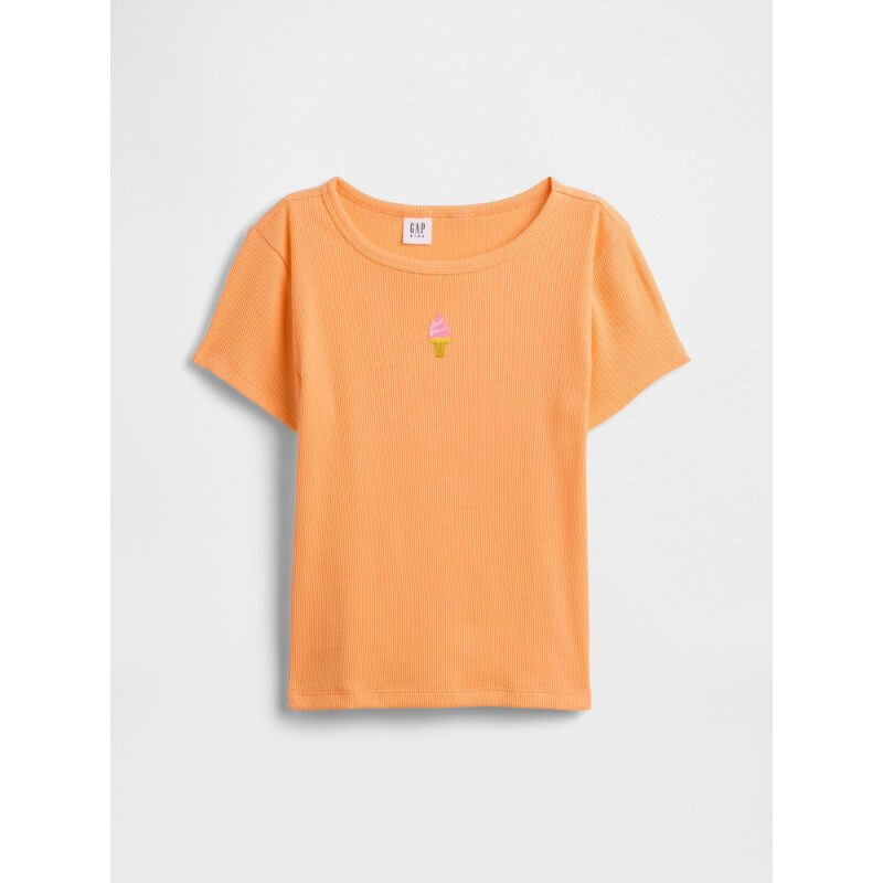 V-SU SS RIB TEE ICY ORANGE