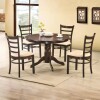 Juego De Comedor Mesa Redonda + 4 Sillas Iris Oscuro