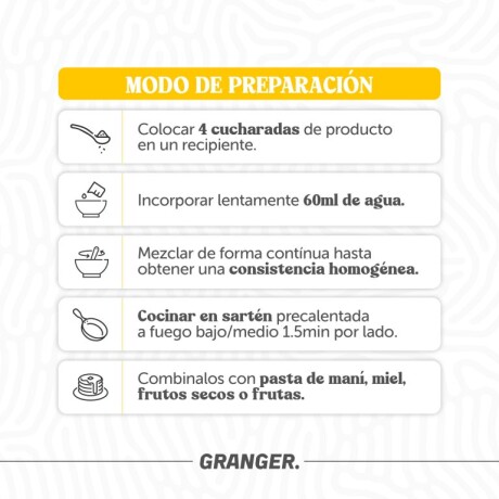 Pancakes Proteicos Premezcla Sabor Vainilla GRANGER. 400g