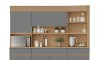 Mueble Modular 4 Cuerpos REALEZA Marron/Gris Oscuro