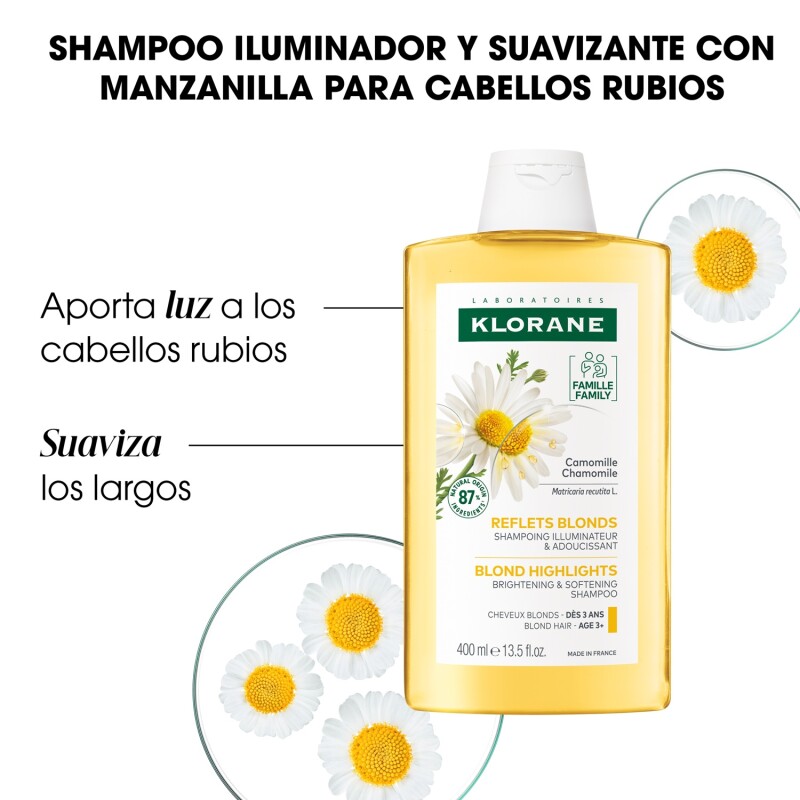 Shampoo Klorane Camomille 400 Ml. Shampoo Klorane Camomille 400 Ml.