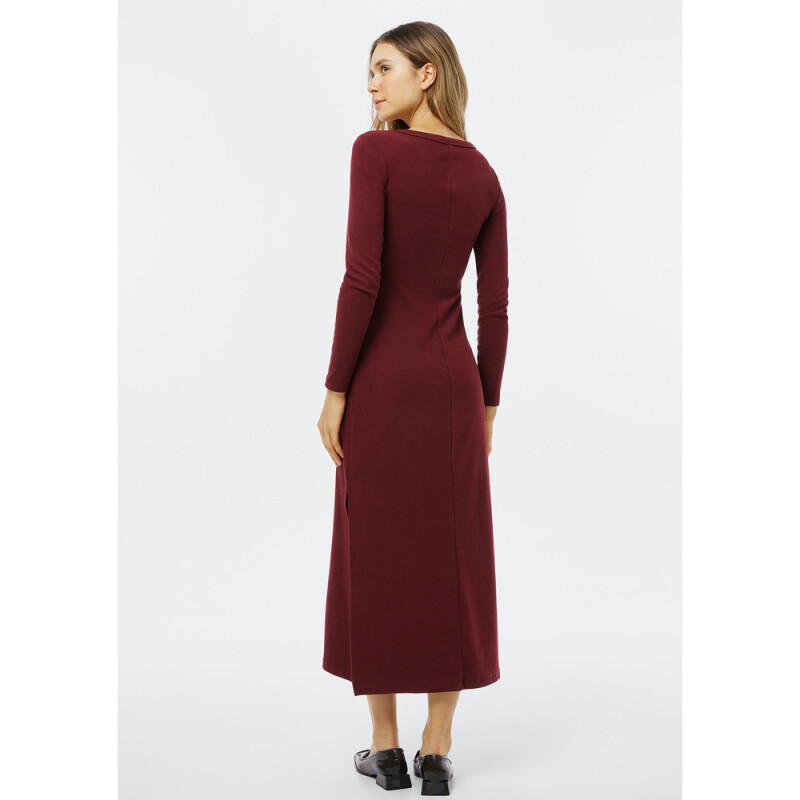VESTIDO FEM VERMELHO ESCURO