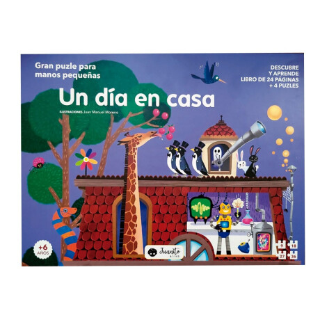 Libro Infantil "un Día En Casa" Con 4 Puzzles Unica