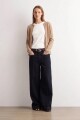 Cardigan clásico beige melange