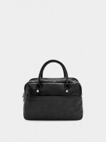 Bolso Bowling Efecto Craquelado negro