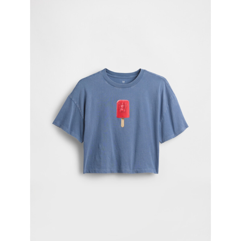 SS EXTRA RELAXED TEE_GRAPHIC JUNE BAINBRIDGE BLUE