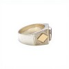 Anillo Mesa-Plata y Oro-Piedra Onix-AN5176 conpiedra