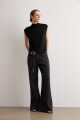 Jean wide leg Jade brillos negro